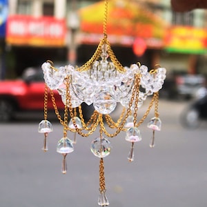 Crystal Suncatcher for window, Window hanging, Miniature Luxury Crystal Chandeliers for dollhouses, Miniature house decoration