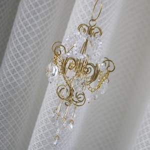 Suncatcher Miniature Chandelier Crystal Prisms Wind Chimes Hanging Drops Baby Doll House Garden Decor Gifts