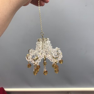 Luxury classic Tiny Chandelier Tiny Suncatcher Wind Chimes Hanging Drops Baby Doll House Decor