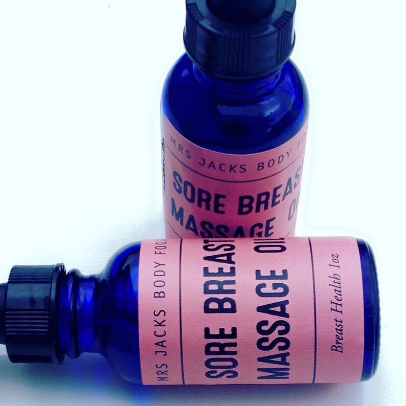 Sore Breast Massage Oil Organic Herbal Oil Breast Pain Etsy