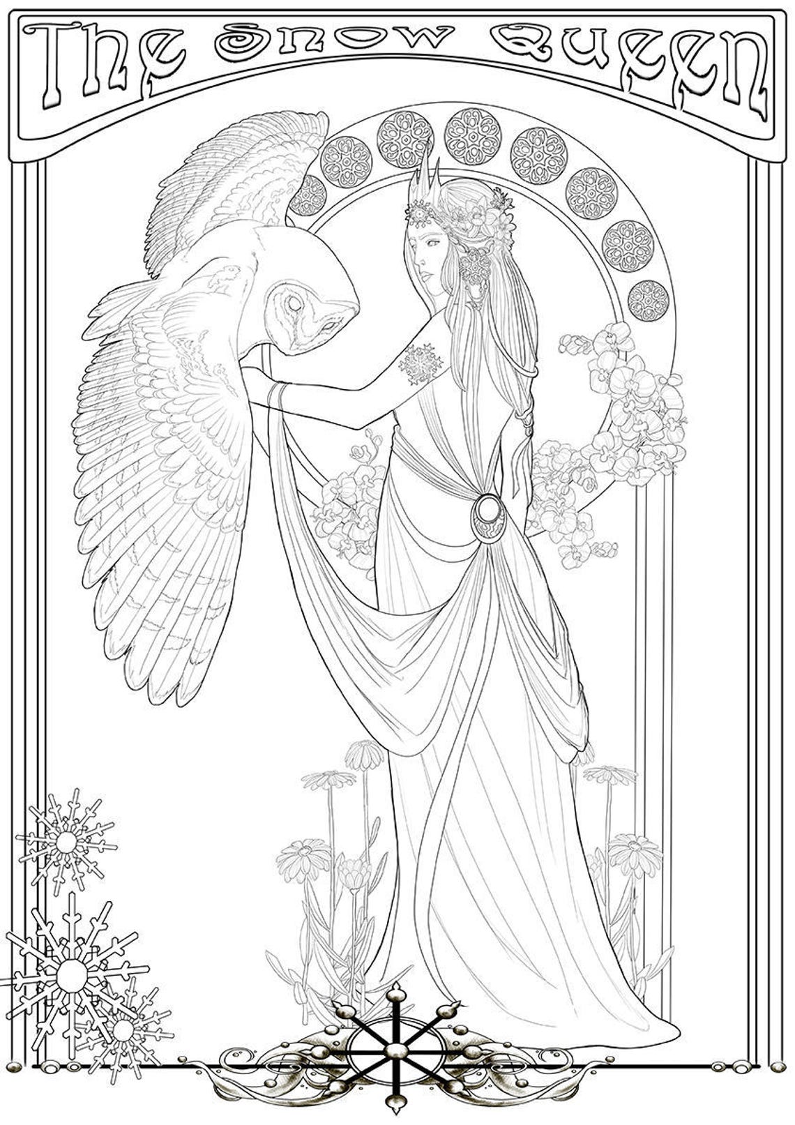 DIRECT DOWNLOAD - Coloring Page "the Snow Queen" - Etsy