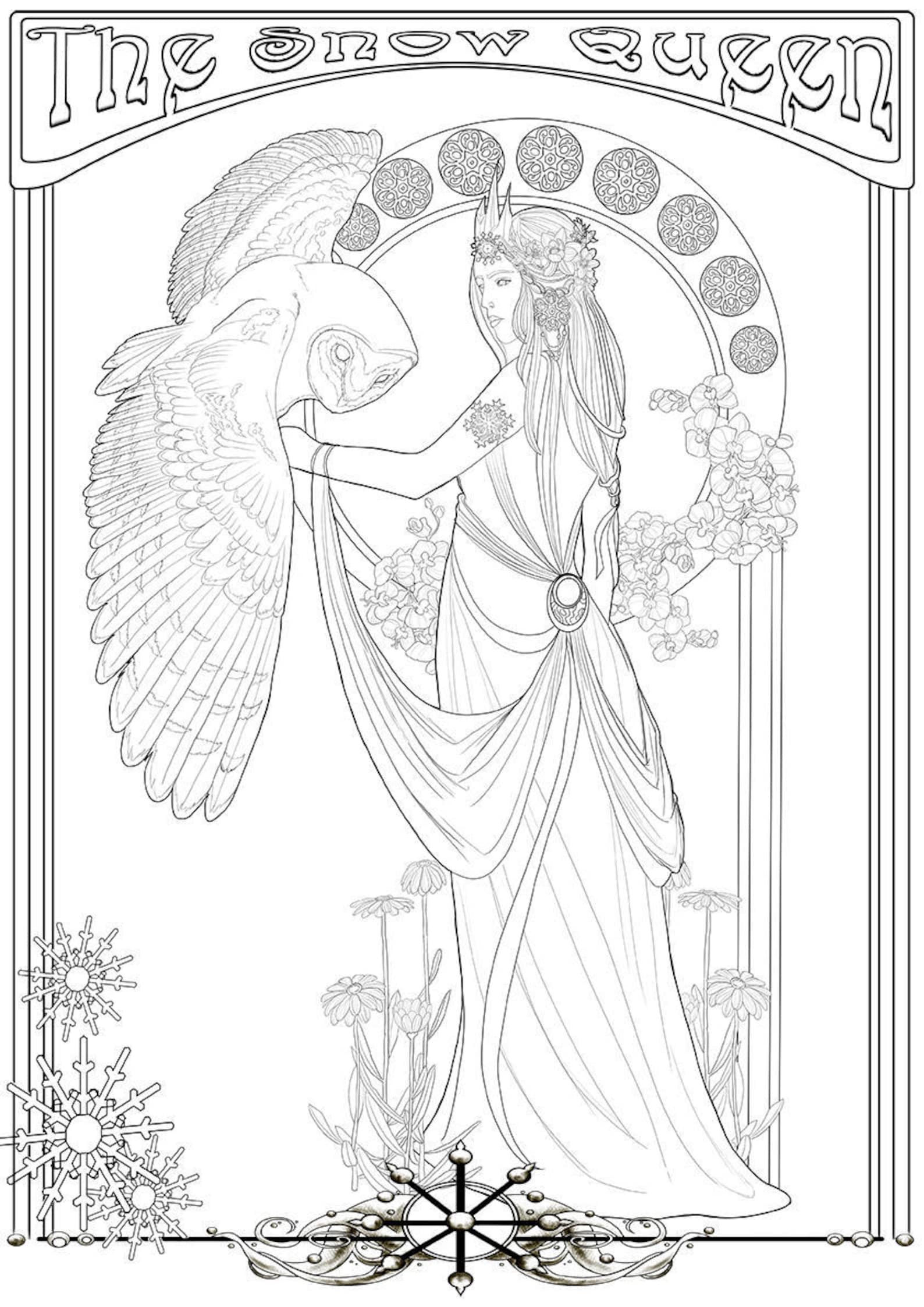 DIRECT DOWNLOAD Ausmalbild Die Schneekönigin - Etsy.de