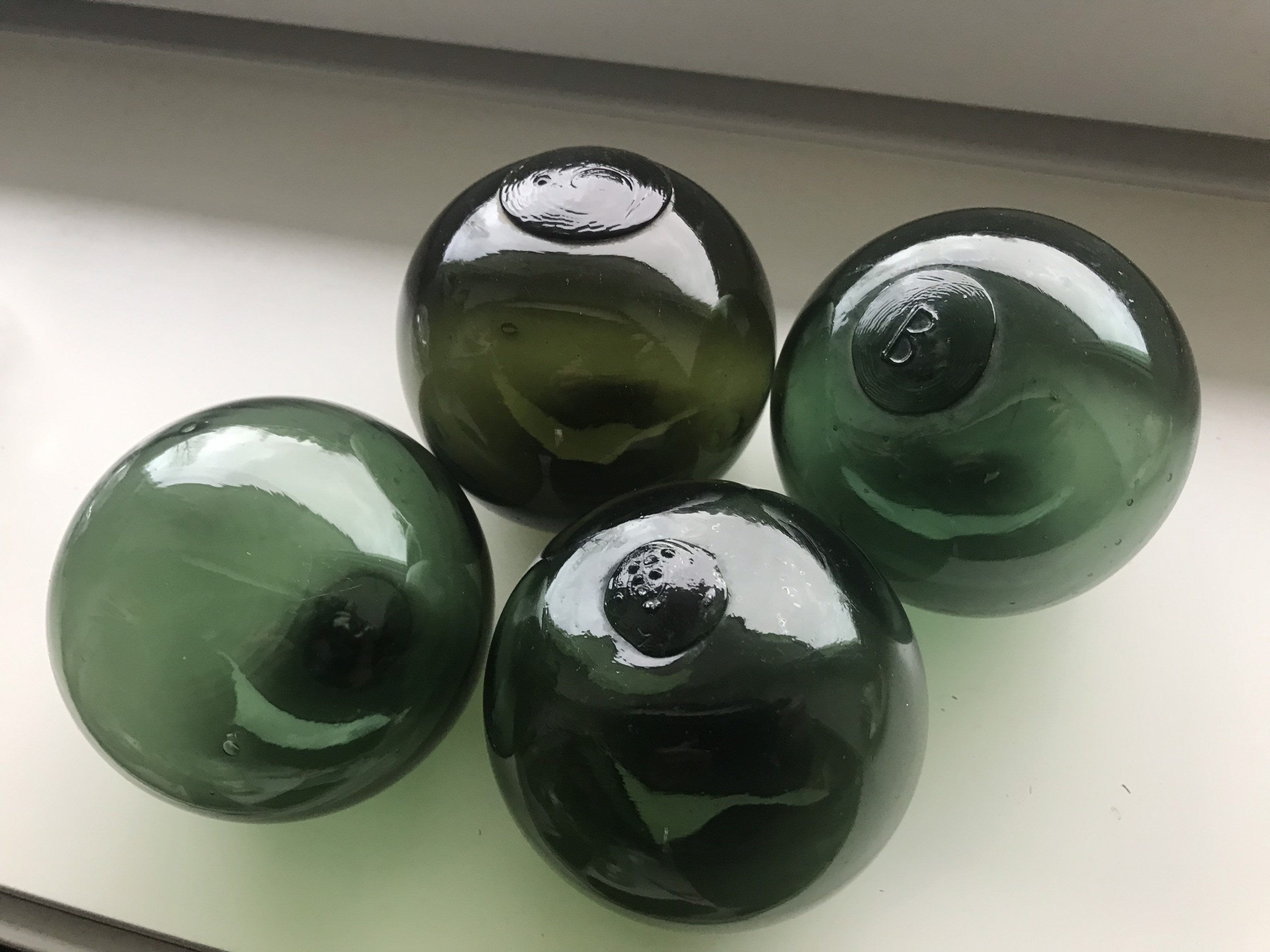 Four Vintage Norwegian Glass Fishing Floats of Three Inch Etsy