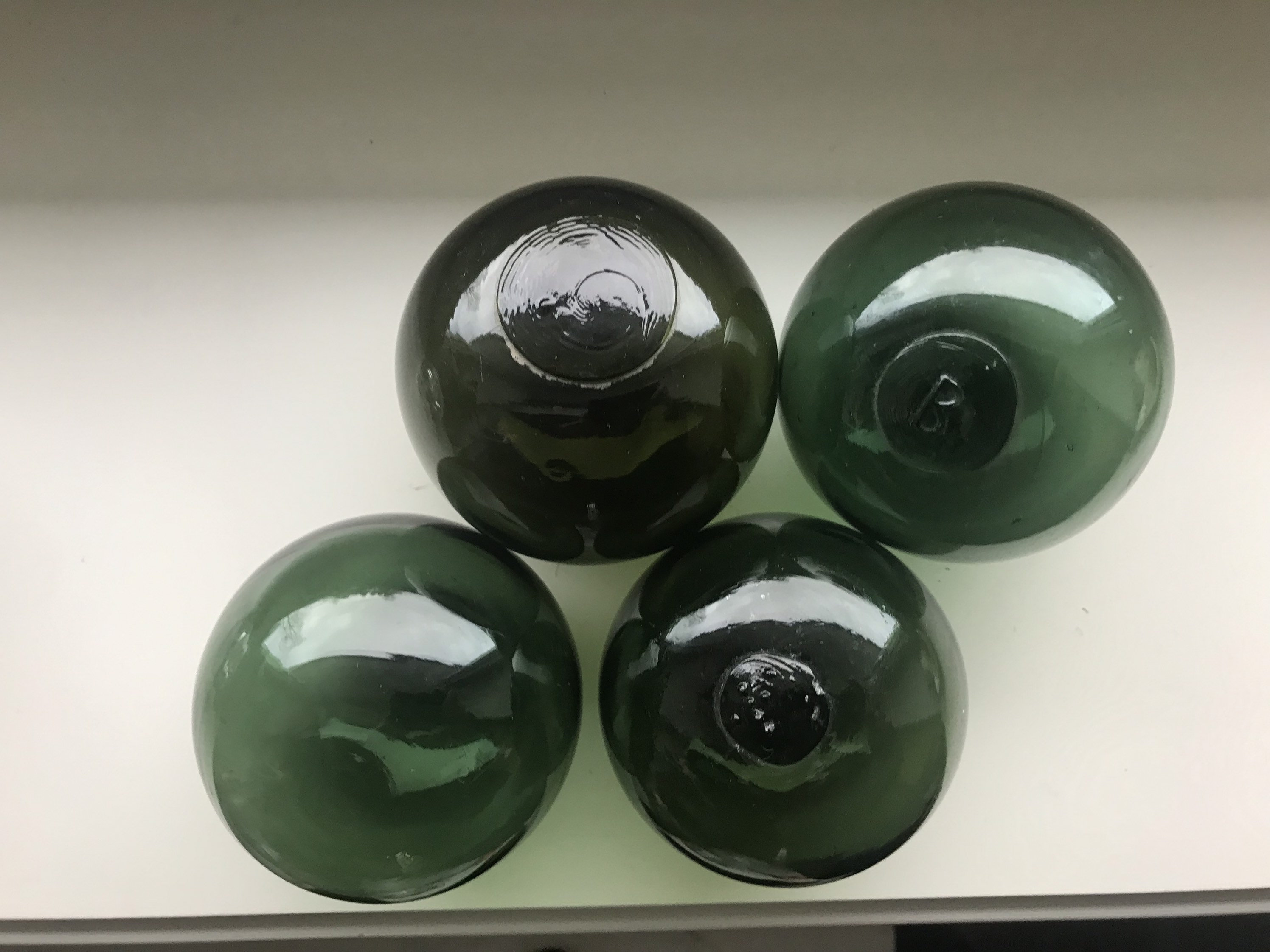 Four Vintage Norwegian Glass Fishing Floats of Three Inch Etsy
