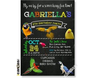 Invitación De Cumpleaños De Pájaros, Invitación De Cumpleaños De Primavera, Primer Cumpleaños, Invitación De Pájaros, Invitación A Fiesta De Pájaros, Pizarra, Imprimible Impreso 493