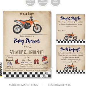 Motocross Baby Shower Invitation Dirt Bike Baby Shower Etsy