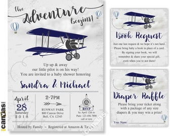 airplane baby shower invitations etsy