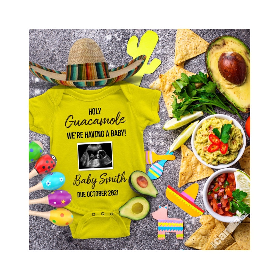 Editable Holy Guacamole Digital Pregnancy Announcement, Cinco De Mayo