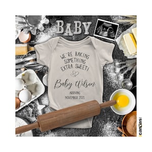 Bun in the Oven Baby News Pregnancy Announcement, Baking Theme, Social Media EDITABLE Template. Neutral, Chalkboard Digital Download 48