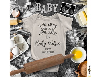 Bun in the Oven Baby News Pregnancy Announcement, Baking Theme, Social Media EDITABLE Template. Neutral, Chalkboard Digital Download 48