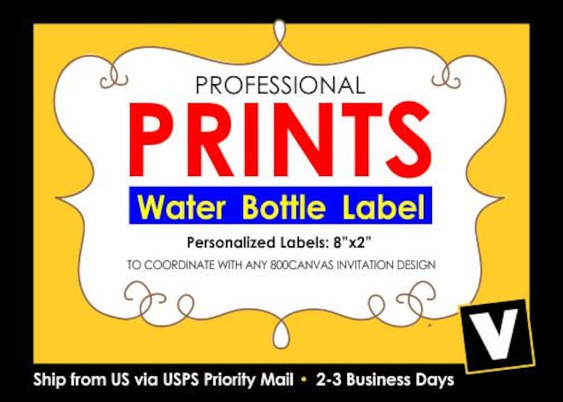 Professionally Printed Water Bottle Label 8x2 Custom Etsy