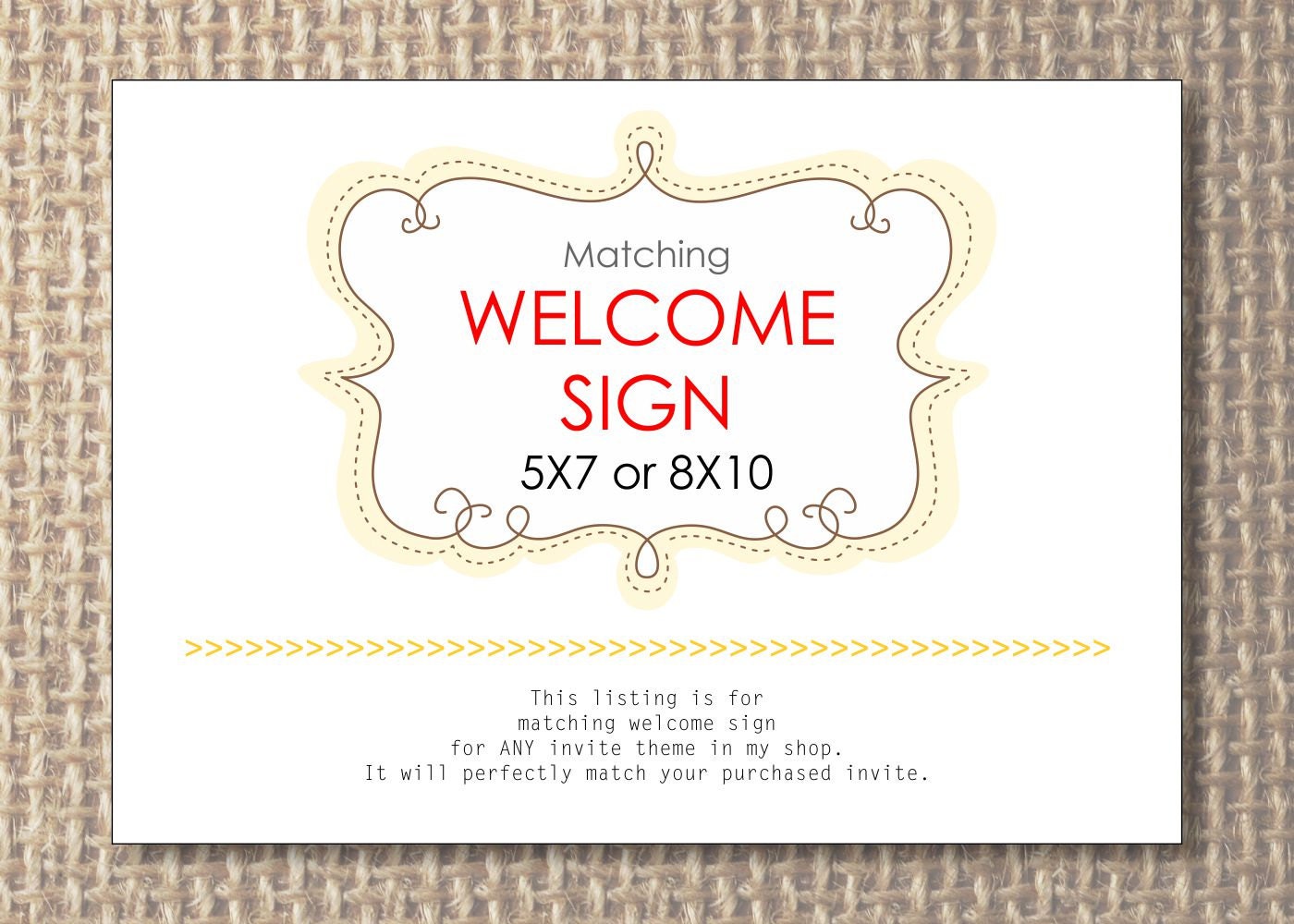 Made-to-match WELCOME SIGN or CUSTOM Sign 5X7 8X10 or - Etsy Canada