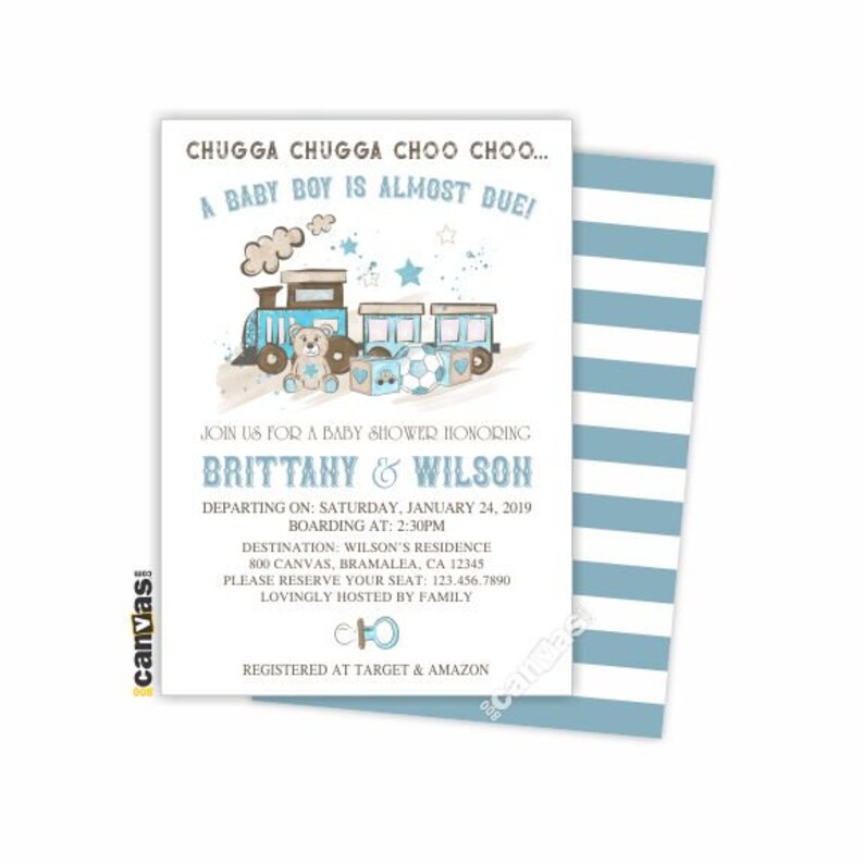 train baby shower invitations