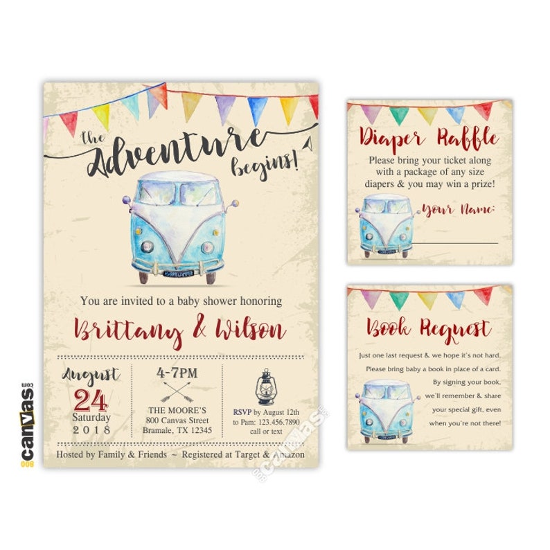 Summer Baby Shower Invitation Vintage Van Baby Shower Etsy Summer Baby Shower Invitation Vintage Van Baby Shower Etsy