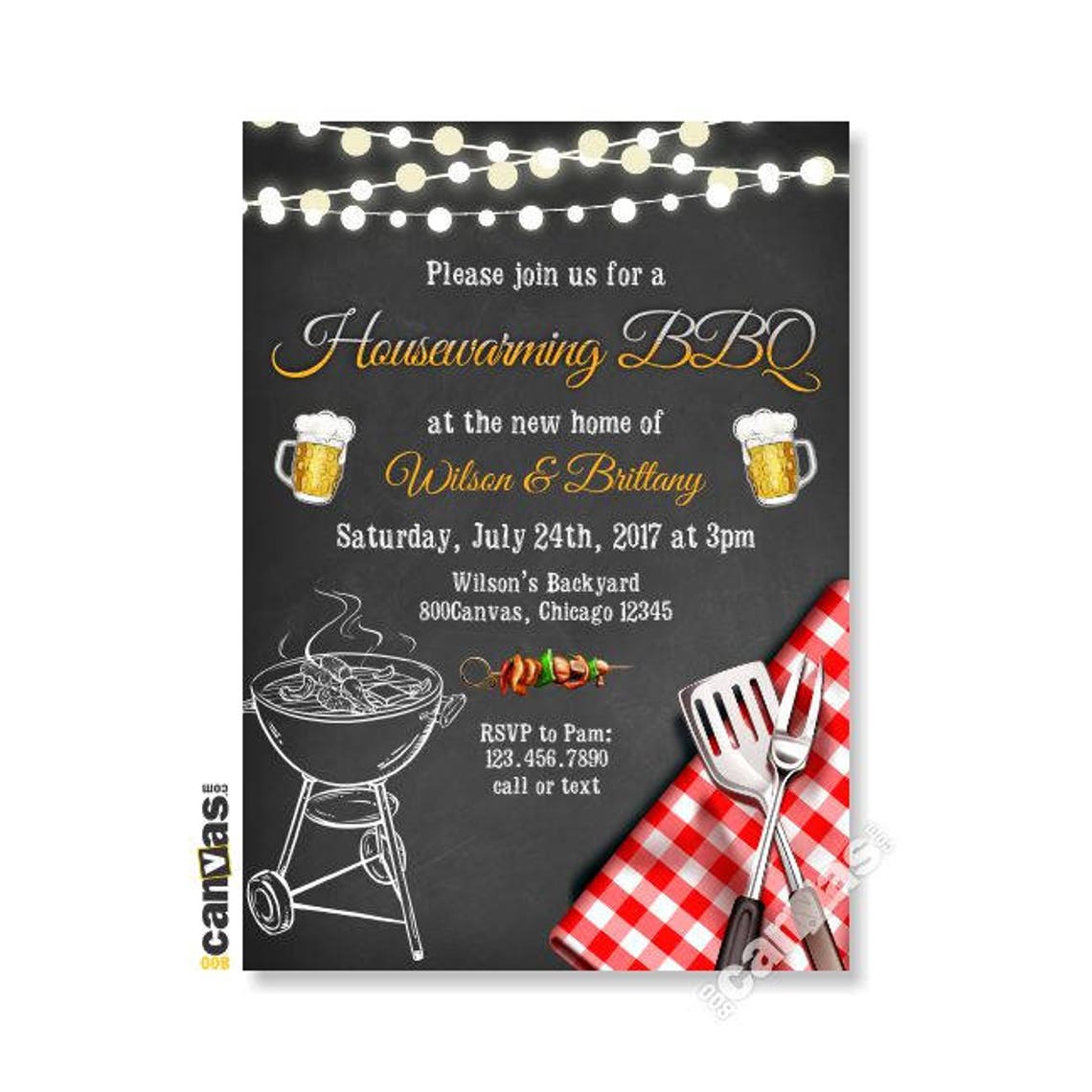 Housewarming Invitation Housewarming BBQ Invitation Etsy Canada