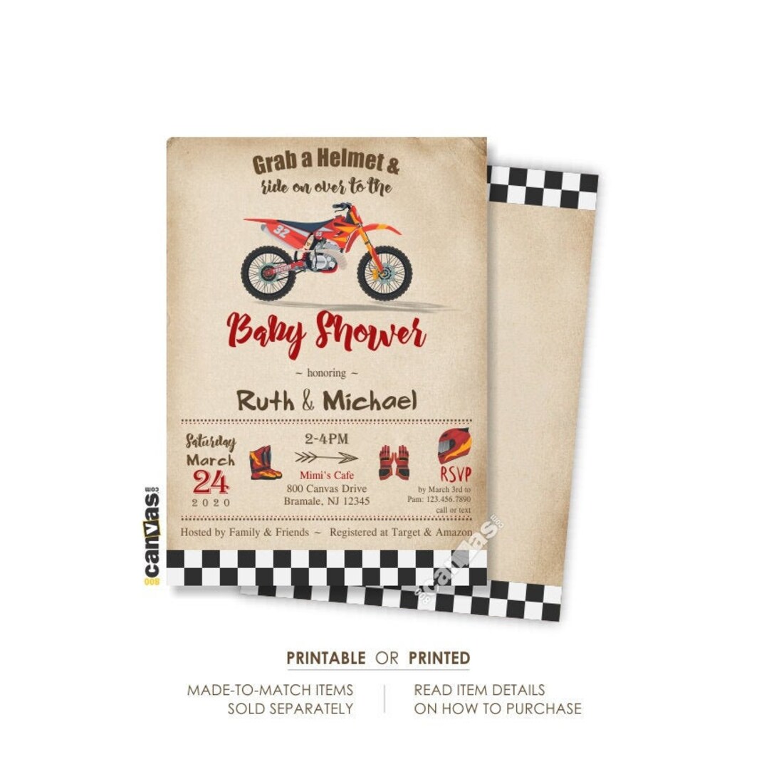 Dirt Bike Baby Shower Invitation Motocross Baby Shower Etsy Canada Dirt Bike Baby Shower Invitation Motocross Baby Shower Etsy Canada