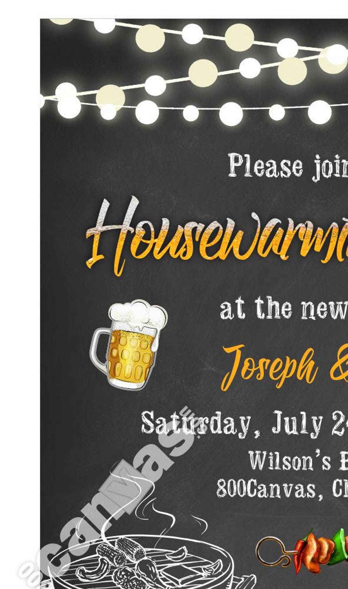 Housewarming Invitation Housewarming BBQ Invitation Etsy