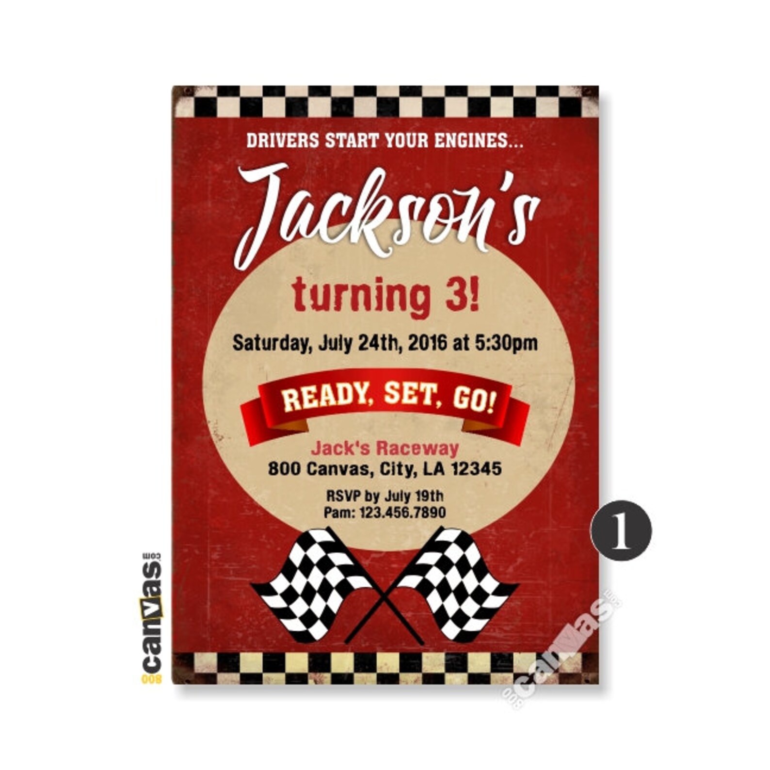 Racing Birthday Invitation Racing Theme Party Invites Racer Etsy
