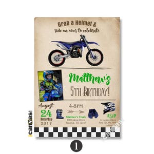 Motorcycle Invite, Dirt Bike Invitation, Biker Birthday, Motocross Birthday, Dirt Bike Birthday Party Invites, Photo 1st 2nd 3rd 4th 5th 476