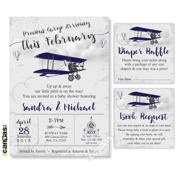 airplane baby shower invitations