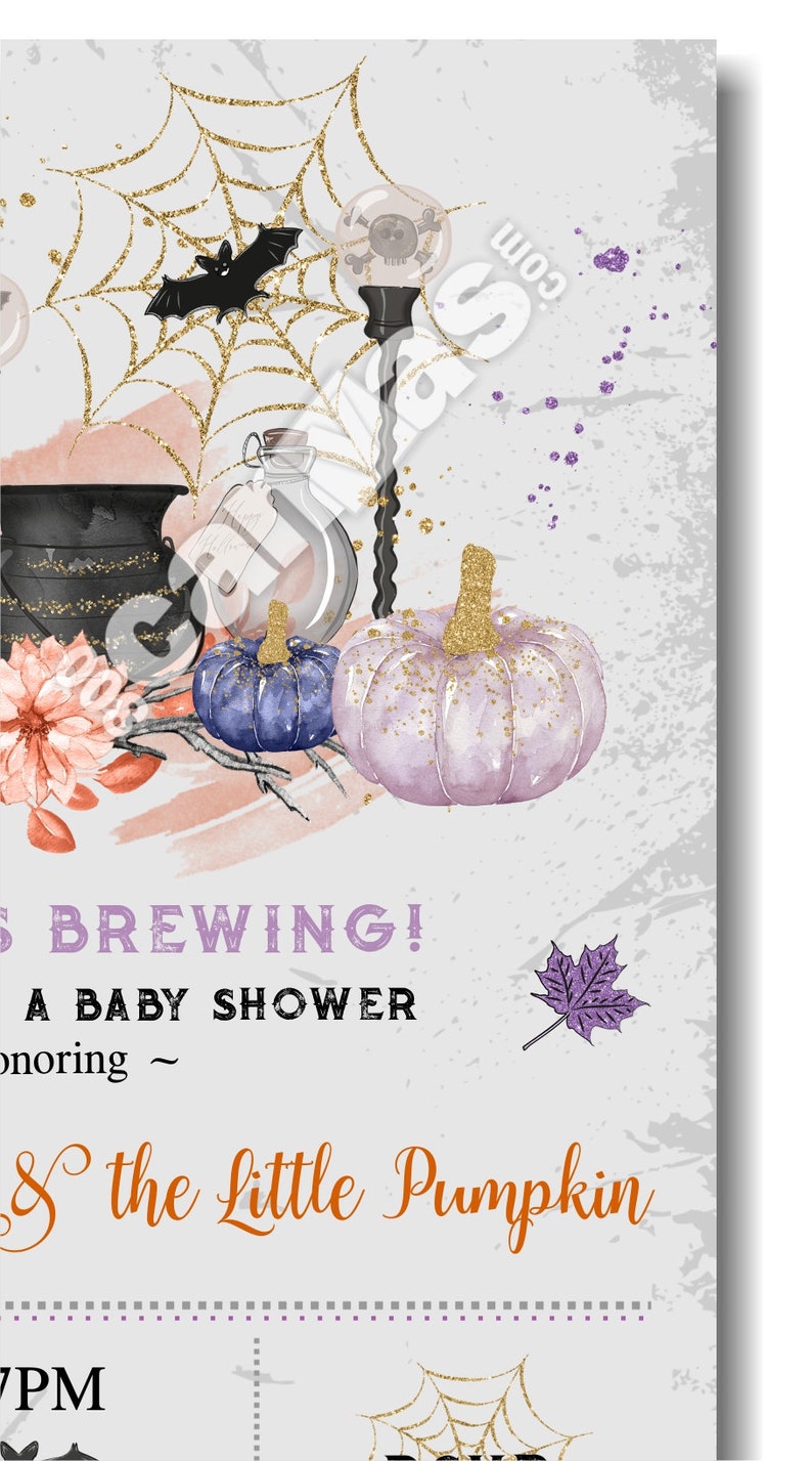 Halloween Baby Shower Invitation Girl A Baby is Brewing Etsy
