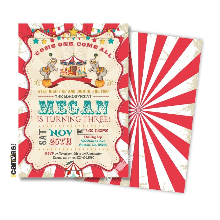 Carousel Birthday Invitations, Rustic CAROUSEL FIRST BIRTHDAY ...