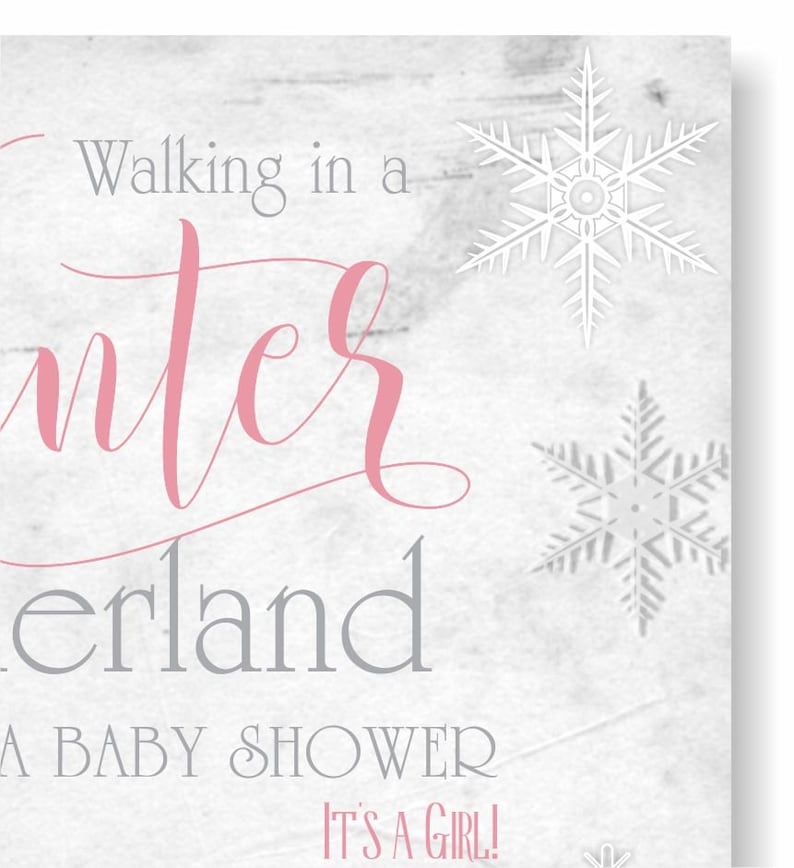 Winter Wonderland Baby Shower Invitation Girl Snowflake Baby Etsy