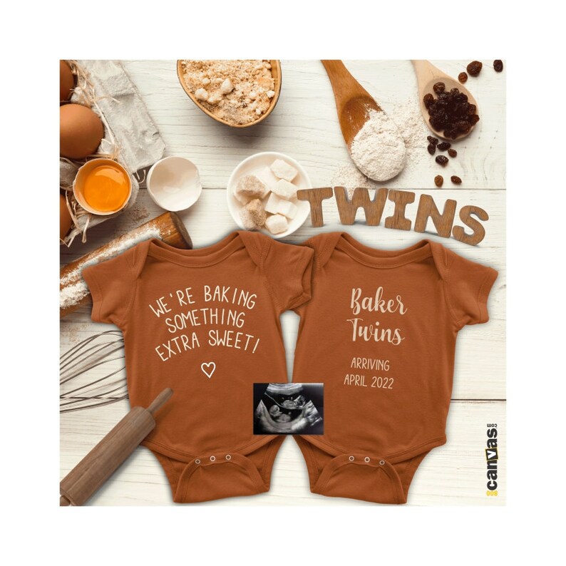Editable Twins Pregnancy Announcement Social Media Baking Etsy