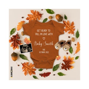 Get Ready to Fall in Love Pregnancy Announcement, Autumn Baby, Social Media EDITABLE Template, Gender Neutral, Thanksgiving, 800Canvas 68