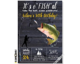 Fishing Invitation, Fishing Birthday, Gone Fishing, Fishing Party, Fish, Fishing Invite, Fish Birthday, Fish Invitation, o-fish-ally 533