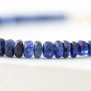 Blue Kyanite Bracelet, Genuine Gemstone Jewelry with Rose Gold Fill or Sterling Silver image 2