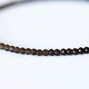 Smoky Quartz Bracelet with Rainbow Moonstone, Dainty Beaded Shaded Ombre Jewelry image 4
