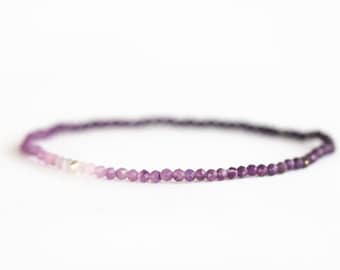 Dainty Sugilite Stretch Bracelet, Beaded Delicate Purple Elastic Jewelry