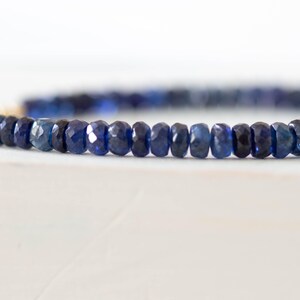 Blue Kyanite Bracelet, Genuine Gemstone Jewelry with Rose Gold Fill or Sterling Silver image 7