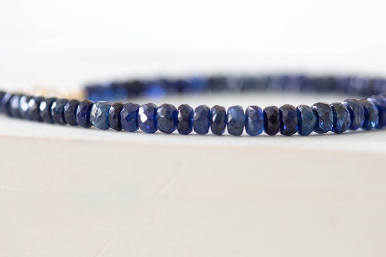 Blue Kyanite Bracelet, Genuine Gemstone Jewelry with Rose Gold Fill or Sterling Silver image 7