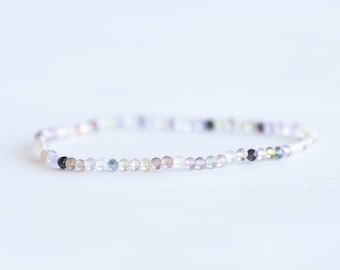 Cacoxenite Stretch Bracelet, Dainty Beaded Natural Auralite 23 Gemstone Jewelry