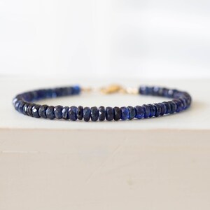 Blue Kyanite Bracelet, Genuine Gemstone Jewelry with Rose Gold Fill or Sterling Silver image 3