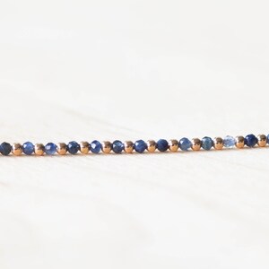Pulseira de Safira Azul, Prata de Lei, Ouro Amarelo ou Rosé Preenchido, Conjunto de Joias Delicadas com Pedra de Nascimento de Setembro imagem 6