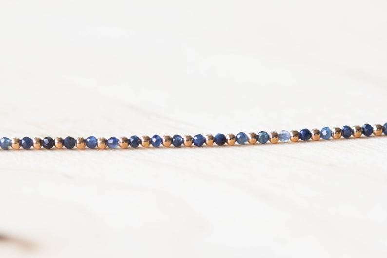 Pulseira de Safira Azul, Prata de Lei, Ouro Amarelo ou Rosé Preenchido, Conjunto de Joias Delicadas com Pedra de Nascimento de Setembro imagem 6