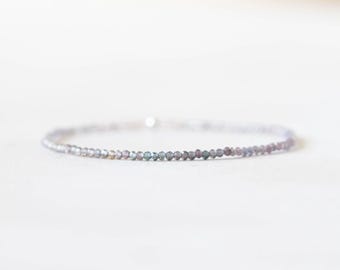 Dainty Blue Spinel Stretch Bracelet