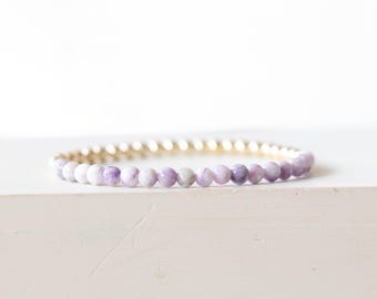 Tiffany Jasper Stretch Bracelet with Sterling Silver, Yellow or Rose Gold Filled