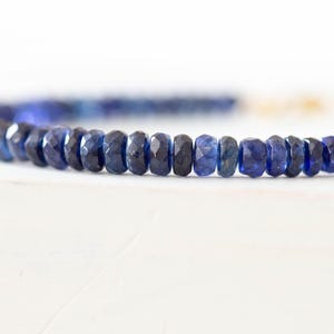 Blue Kyanite Bracelet, Genuine Gemstone Jewelry with Rose Gold Fill or Sterling Silver image 8