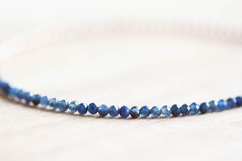 Pulseira de Safira Azul, Prata de Lei, Ouro Amarelo ou Rosé Preenchido, Conjunto de Joias Delicadas com Pedra de Nascimento de Setembro imagem 3