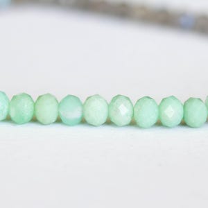 Chrysoprase and Labradorite Stretch Bracelet, Beaded Green Elastic Stacking Jewelry image 5