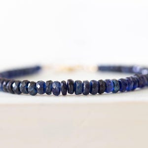Blue Kyanite Bracelet, Genuine Gemstone Jewelry with Rose Gold Fill or Sterling Silver image 5