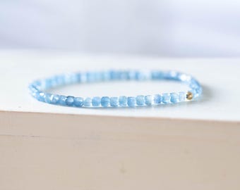 Santa Maria Aquamarine Cube Stretch Bracelet