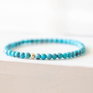 Arizona Türkis Stretch Armband; Zierliches Geschenk zum Muttertag