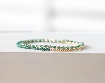 Dainty Jade Stretch Bracelets - Single Bracelet OR Set of Two