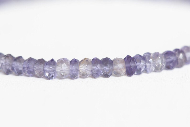 Iolite Stretch Bracelet, Dainty Genuine Blue Gemstone Jewelry image 5