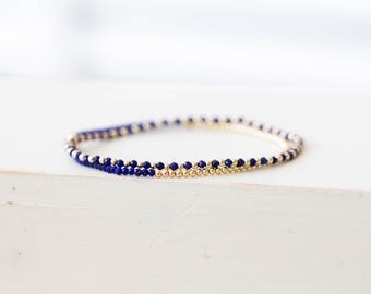 Lapis Stretch Bracelets - Single Bracelet OR Set of Two